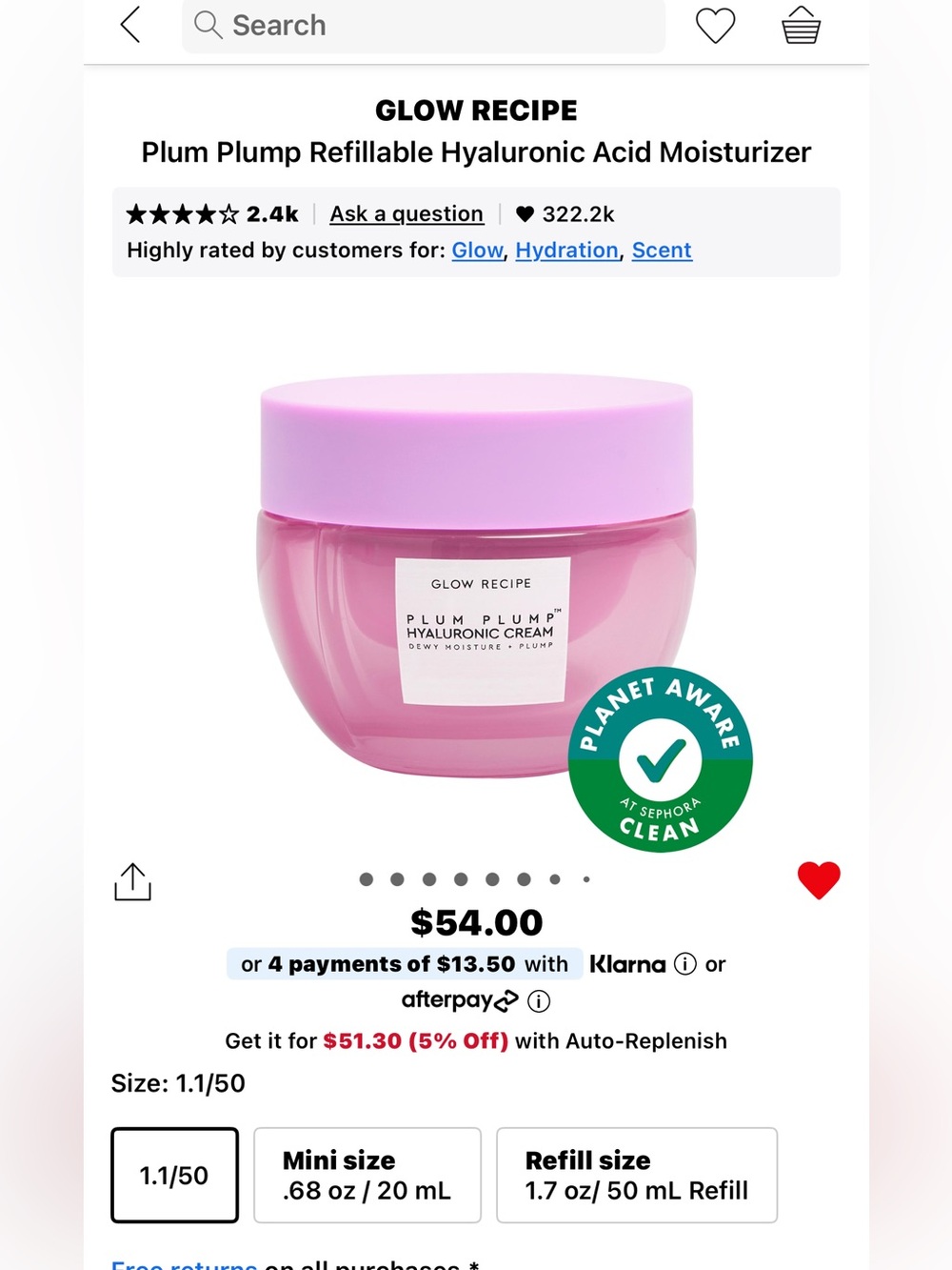 Glow Recipe Jar Plum Plump Hyaluronic Cream